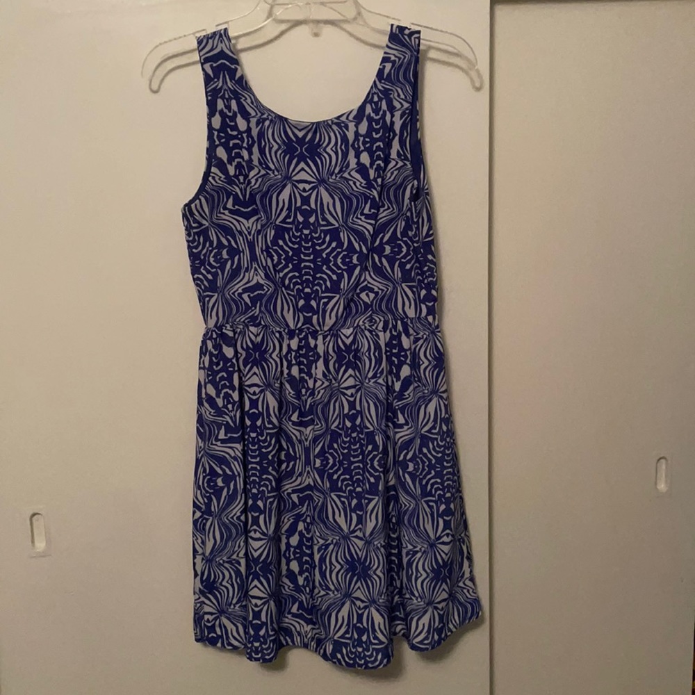 Francesca’s blue and white dress
